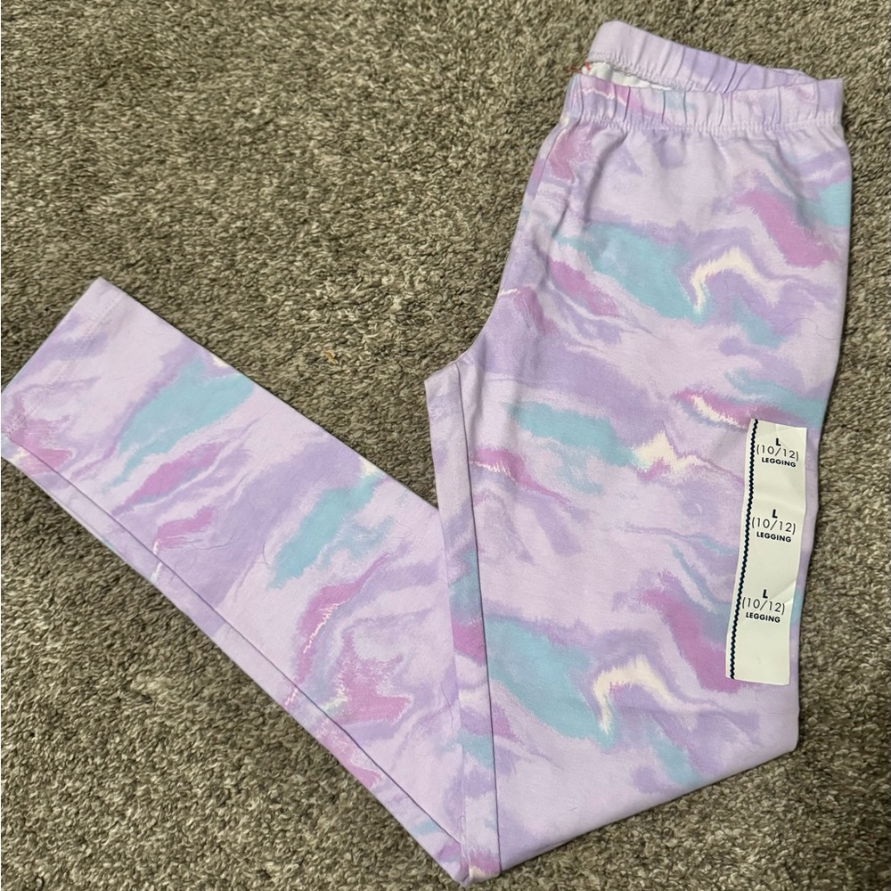Cat & Jack Purple and Blue Tie-Dye Leggings